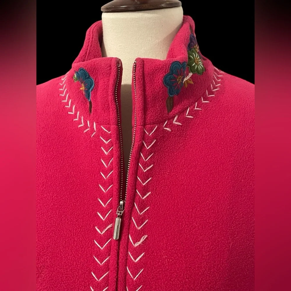 Susan‎ Graver Fuchsia Embroidered Jacket * Size Medium